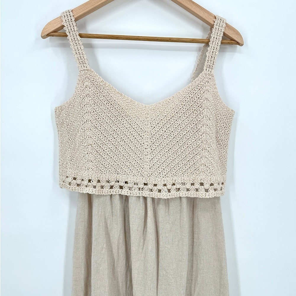 Seraphine Woven Dress with Crochet Ecru Beige US 2 Maternity Nursing NWT - Picture 5 of 10